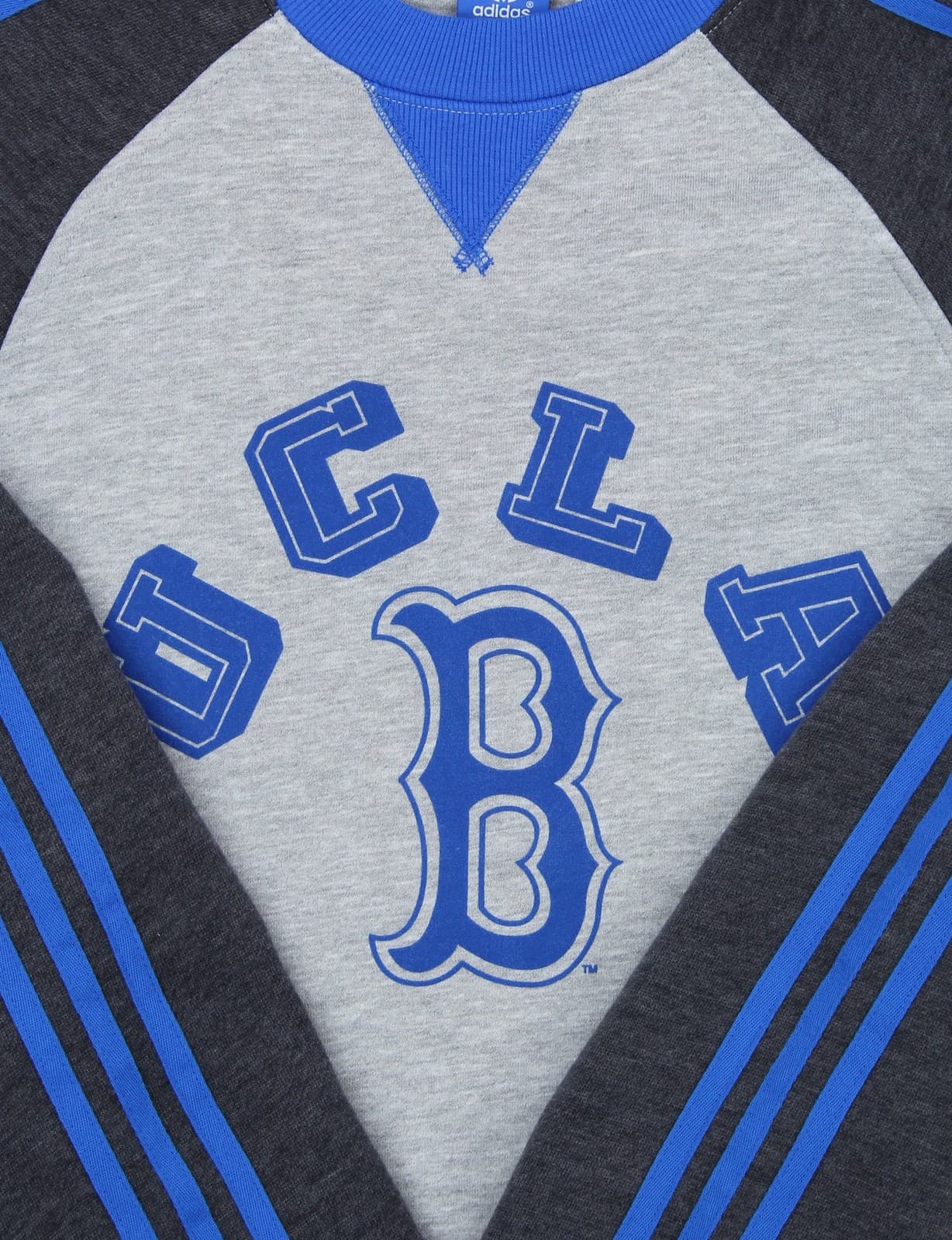 Adidas Men's UCLA Over B Pullover Crewneck Sweatshirt Gray X-Large $76 Value - Thumbnail 4