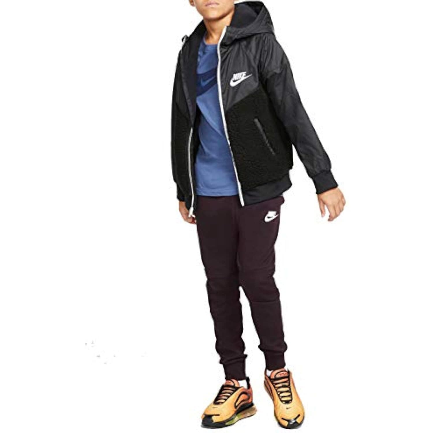 Nike Boys' Sherpa Windrunner Full-Zip Fleece Jacket Black Large $95 Value - Thumbnail 6