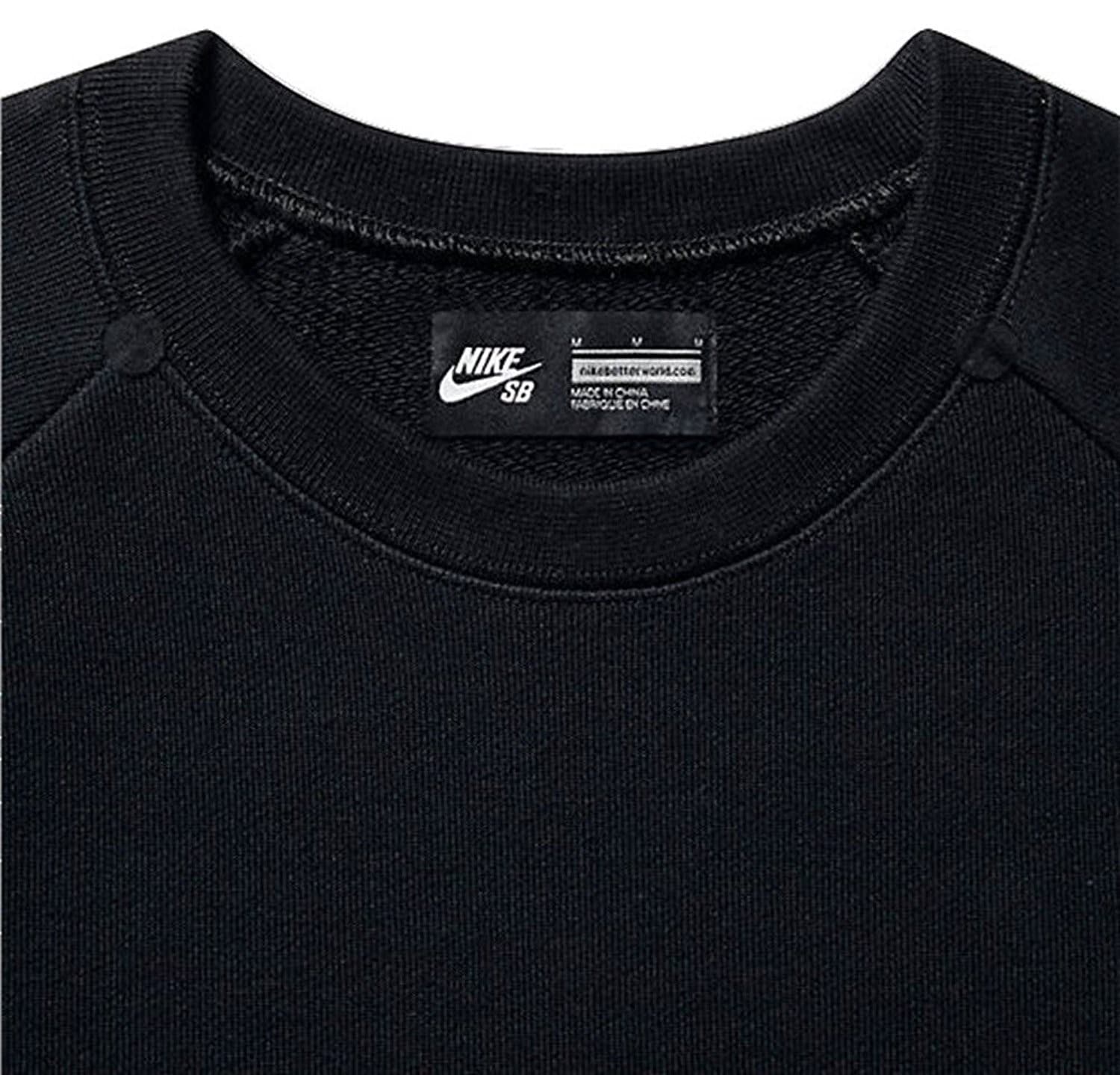Nike SB Men's Everett Graphic Terry Fleece Crew Pullover Sweatshirt Black Large - Thumbnail 5