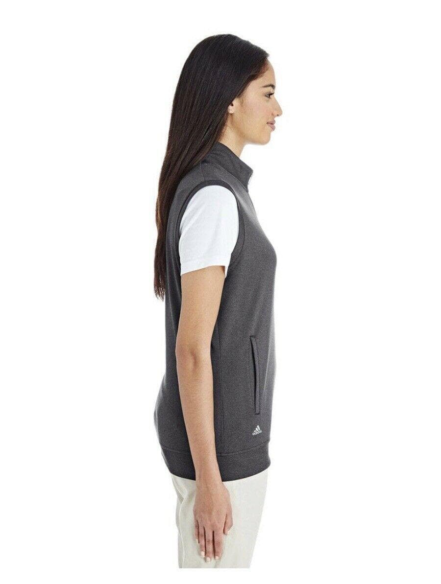 Adidas Women's Full-Zip UPF Protection Club Vest Heathered Black Small - Thumbnail 2