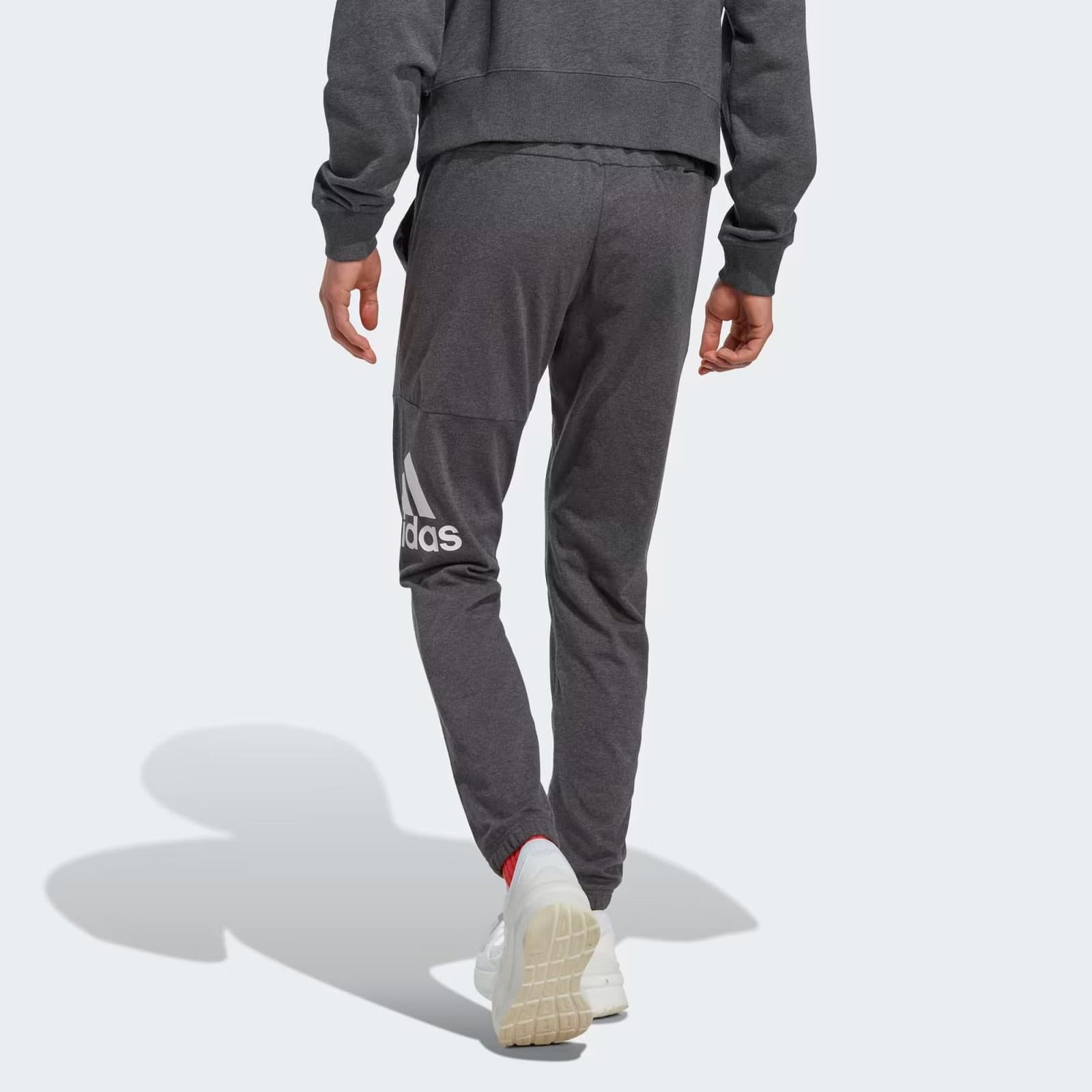 Adidas Essentials Fleece 3-Stripes Tapered Cuff Pants Men's Sweatpants Gray - Thumbnail 2