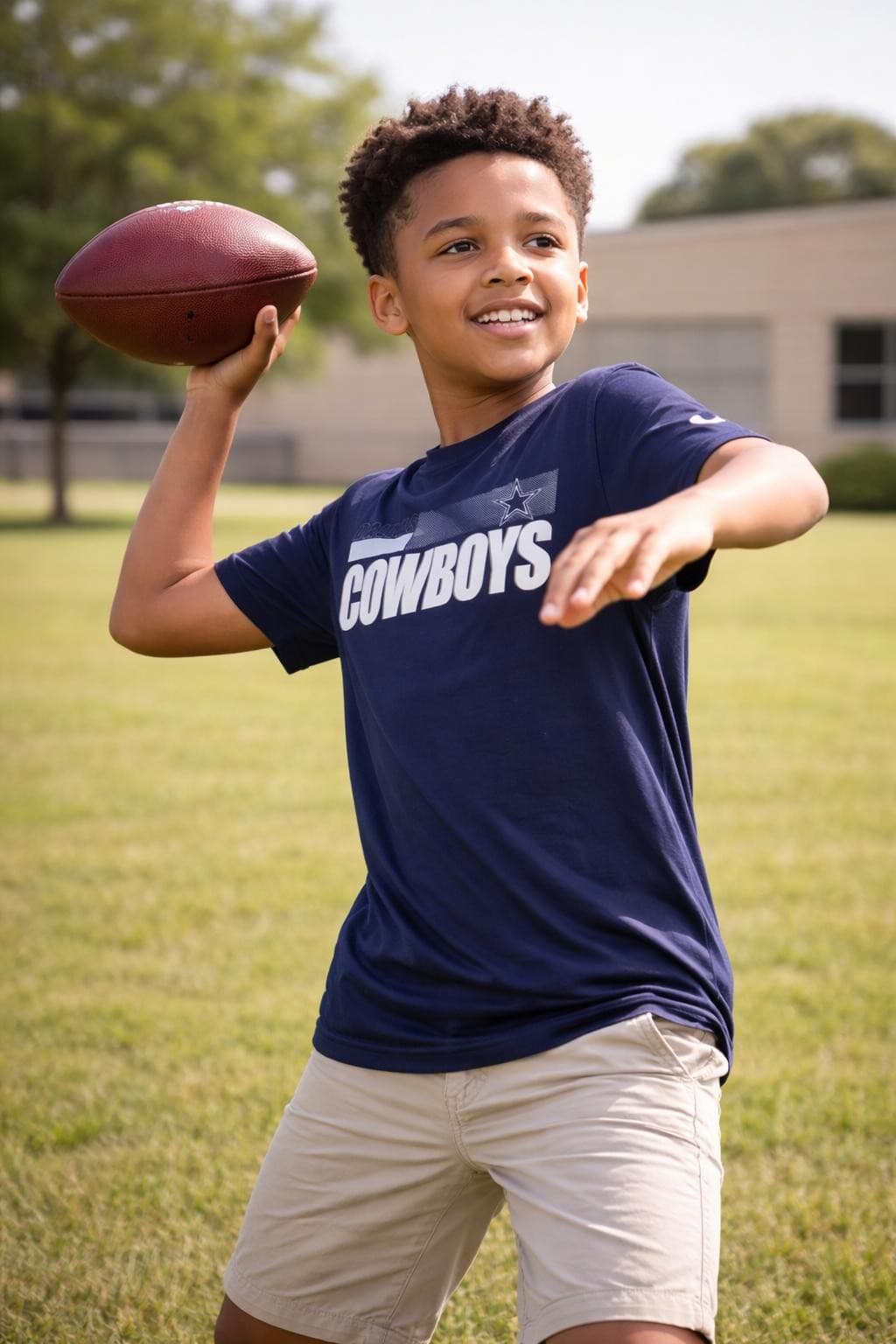 Nike Boy's Dallas Cowboys Dri-Fit Team Issue Short Sleeve T-shirt Large Blue - Thumbnail 2