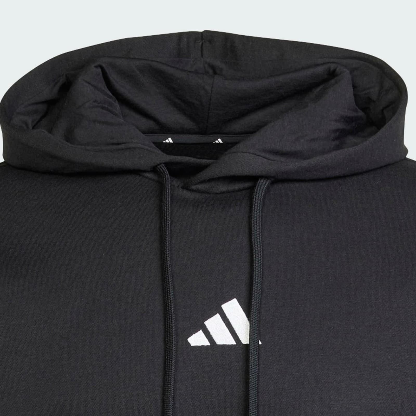 adidas Men's Essentials Three Stripes Pullover Fleece Hoodie Black Large - Thumbnail 5