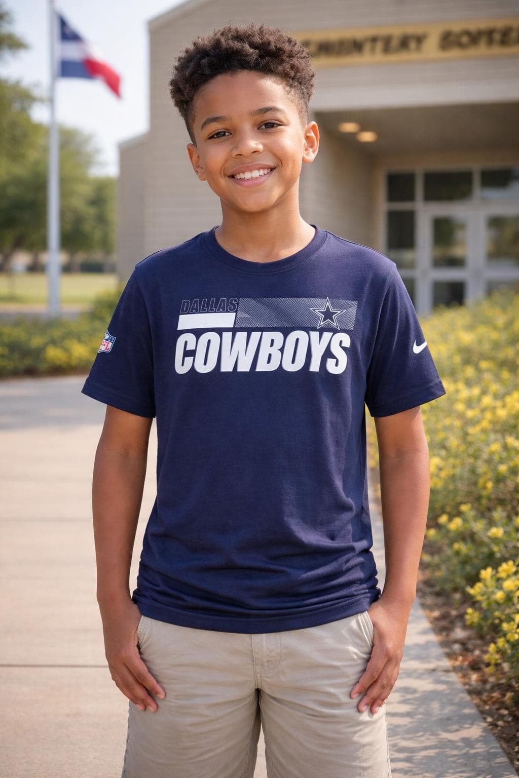 Nike Boy's Dallas Cowboys Dri-Fit Team Issue Short Sleeve T-shirt Large Blue - Thumbnail 7