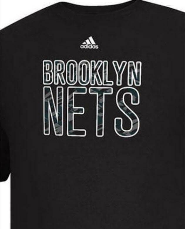 Adidas Men's Brooklyn Nets NBA Short Sleeved Camo Filled T-shirt Black Medium - Thumbnail 3