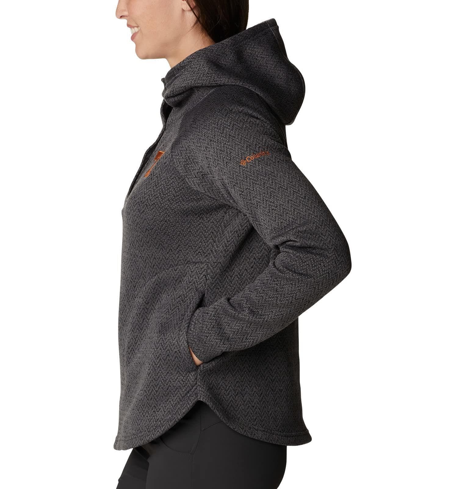 Columbia Women's Texas Longhorns Darling Days Pullover Hoodie Gray Large - Thumbnail 3
