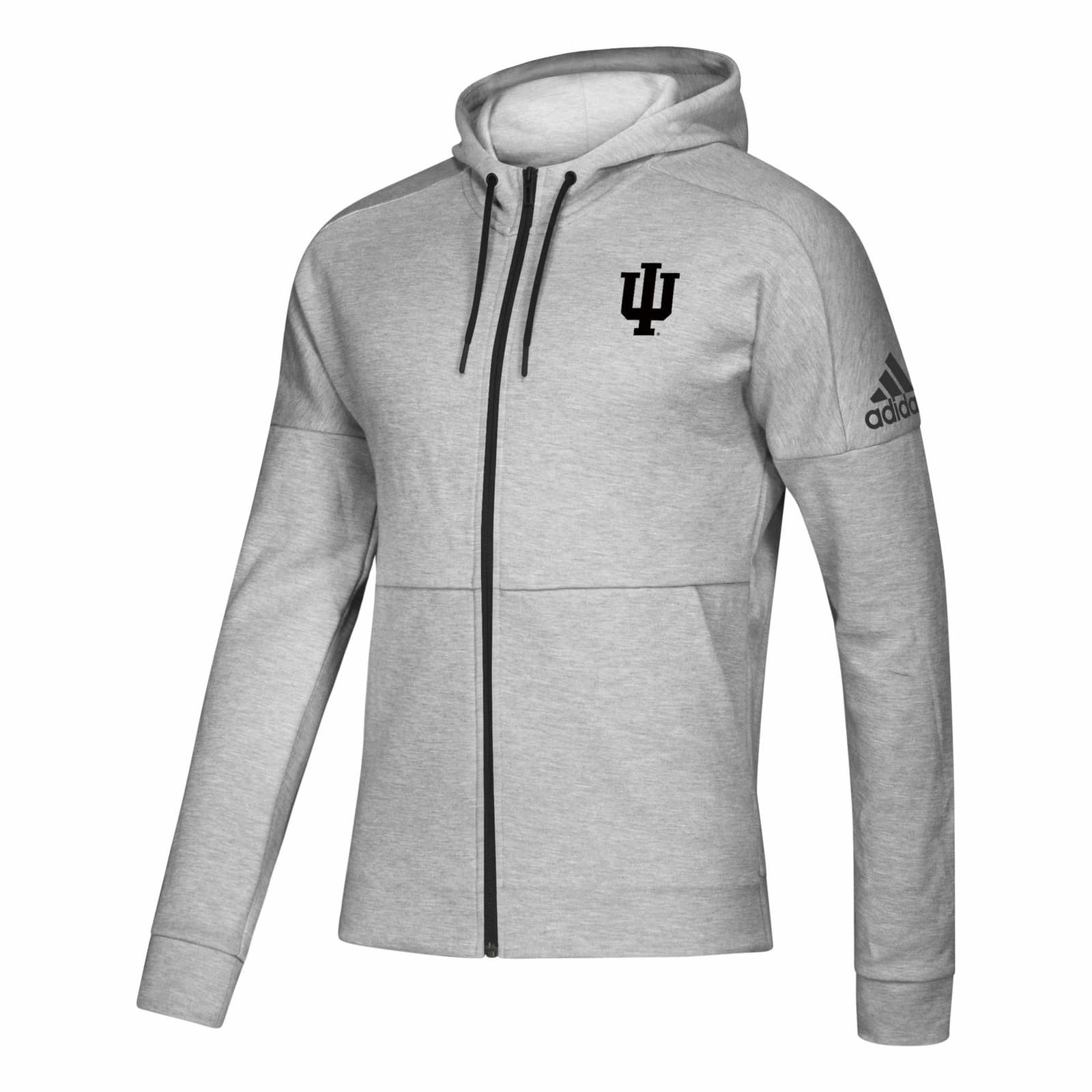 adidas Men's Indiana Hoosiers Stadium ID Heavy Duty Full Zip Hoodie Gray 2XL - Thumbnail 5