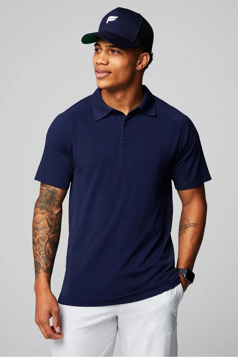 Fabletics Men's The Training Day Performance Polo Deep Navy 2XL $67 Value - Thumbnail 7