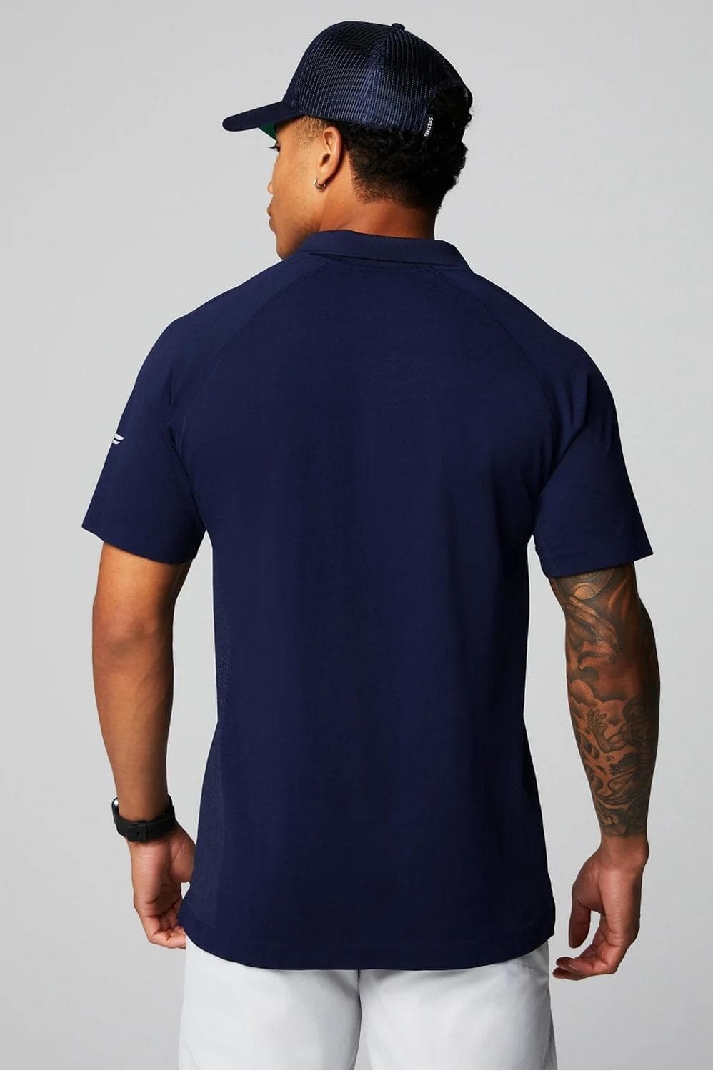 Fabletics Men's The Training Day Performance Polo Deep Navy 2XL $67 Value - Thumbnail 2