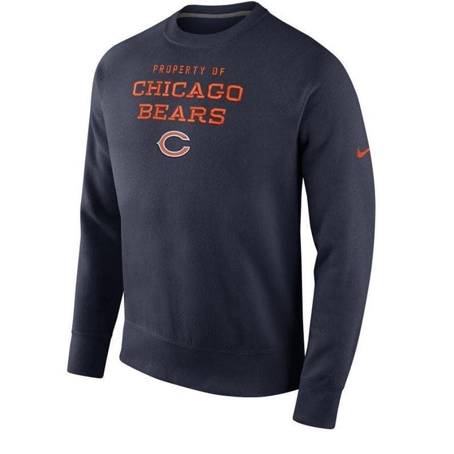 Nike Men's Chicago Bears Club Pullover Stadium Crew Sweatshirt Navy Blue Medium - Thumbnail 5
