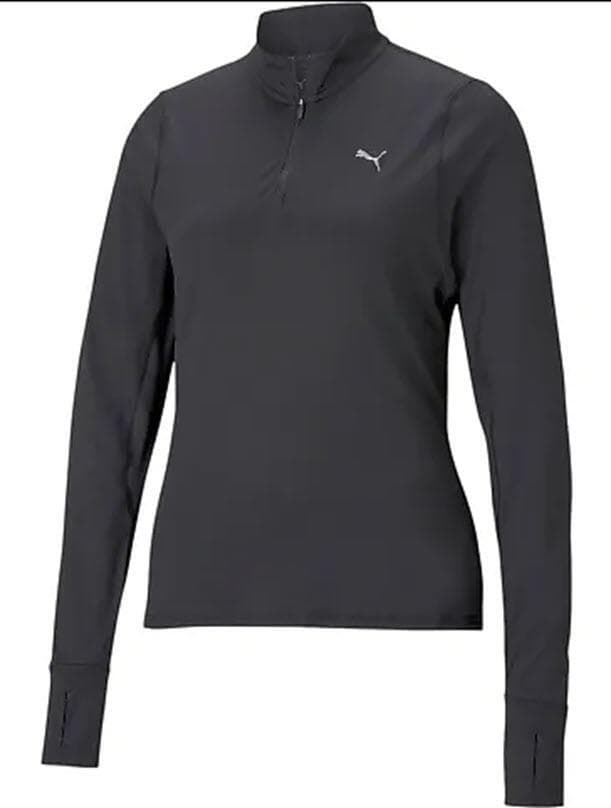 Puma Women's DryCell Favorite Running Quarter Zip Pullover Top Black X-Large - Thumbnail 8