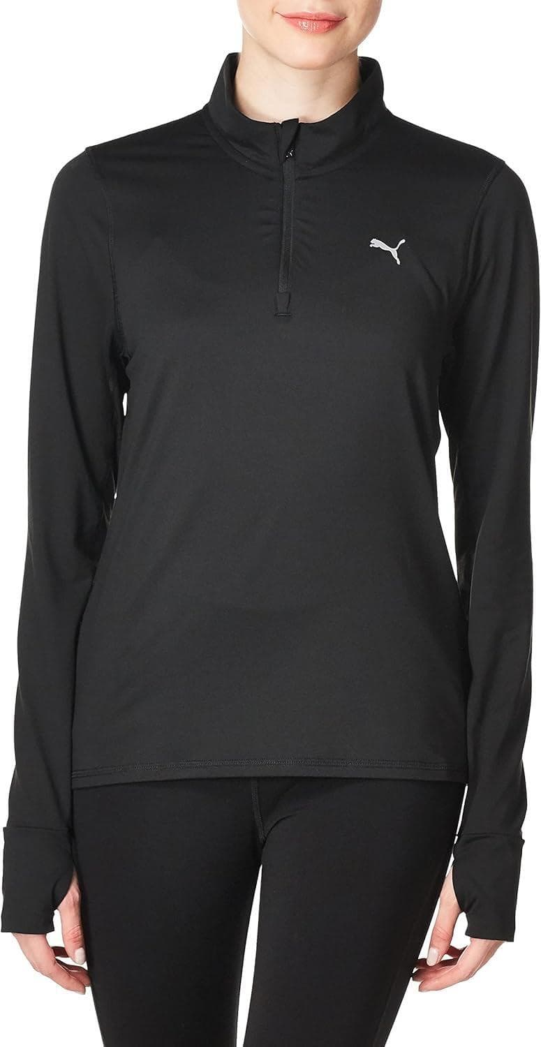 Puma Women's DryCell Favorite Running Quarter Zip Pullover Top Black X-Large - Thumbnail 7
