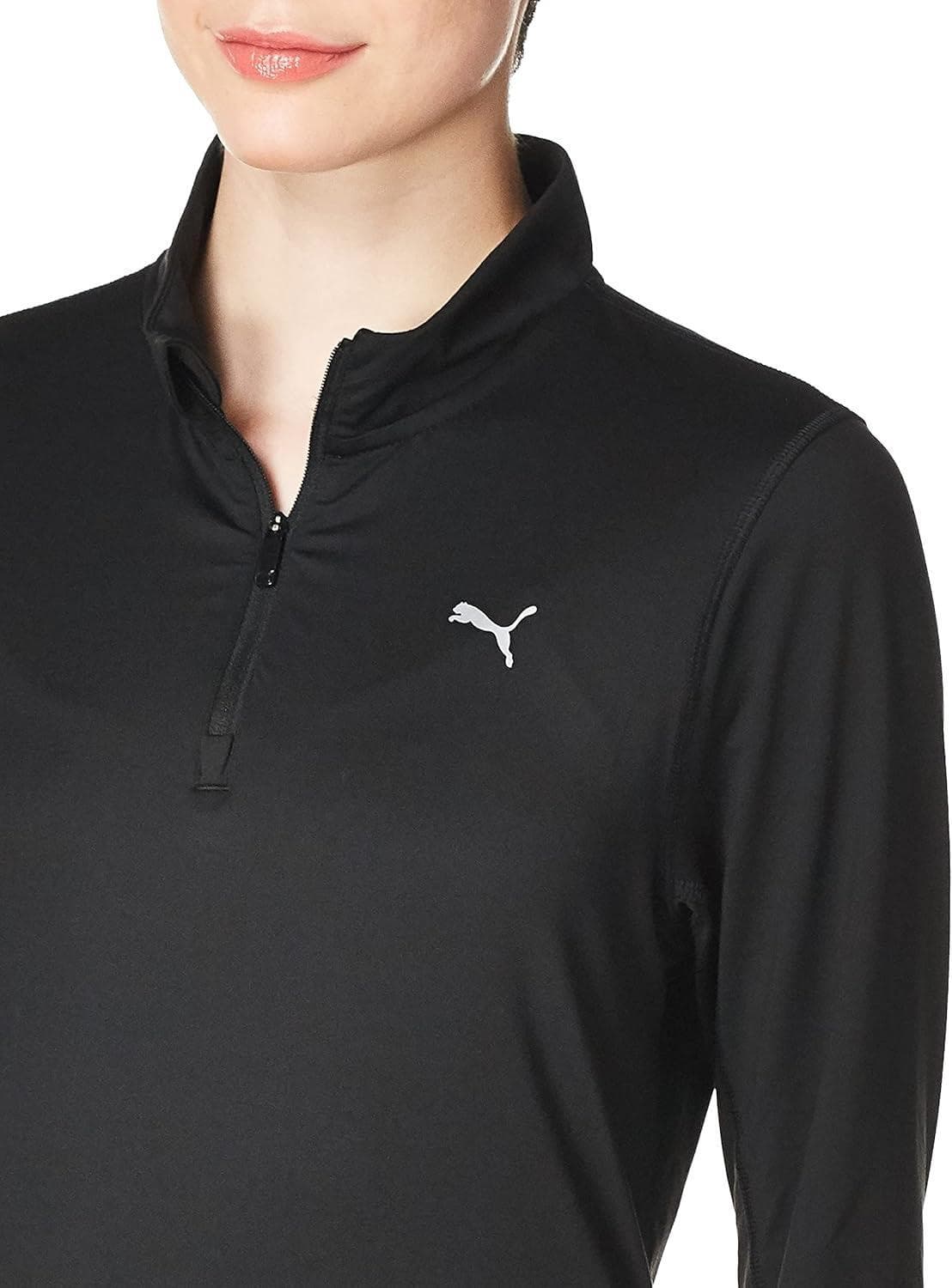 Puma Women's DryCell Favorite Running Quarter Zip Pullover Top Black X-Large - Thumbnail 10