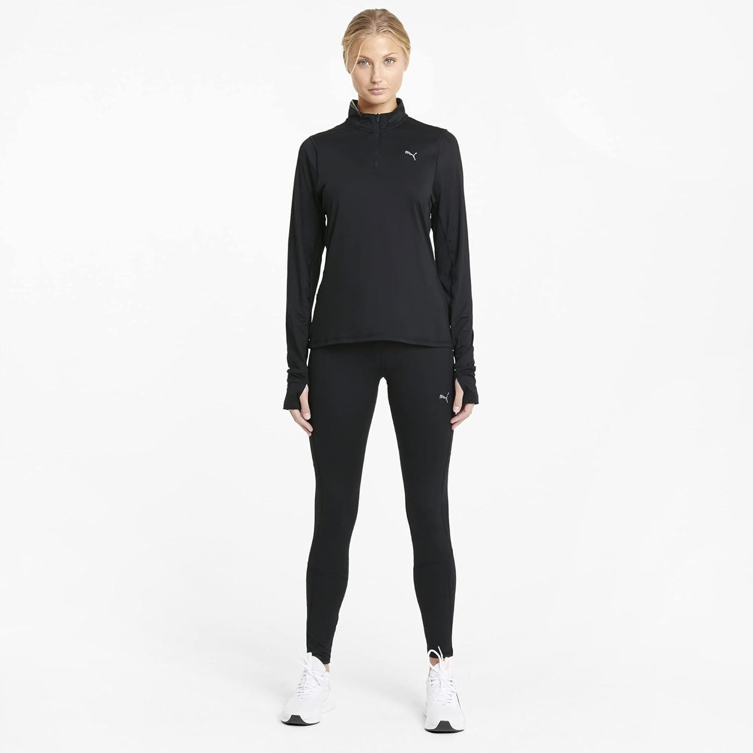 Puma Women's DryCell Favorite Running Quarter Zip Pullover Top Black X-Large - Thumbnail 12
