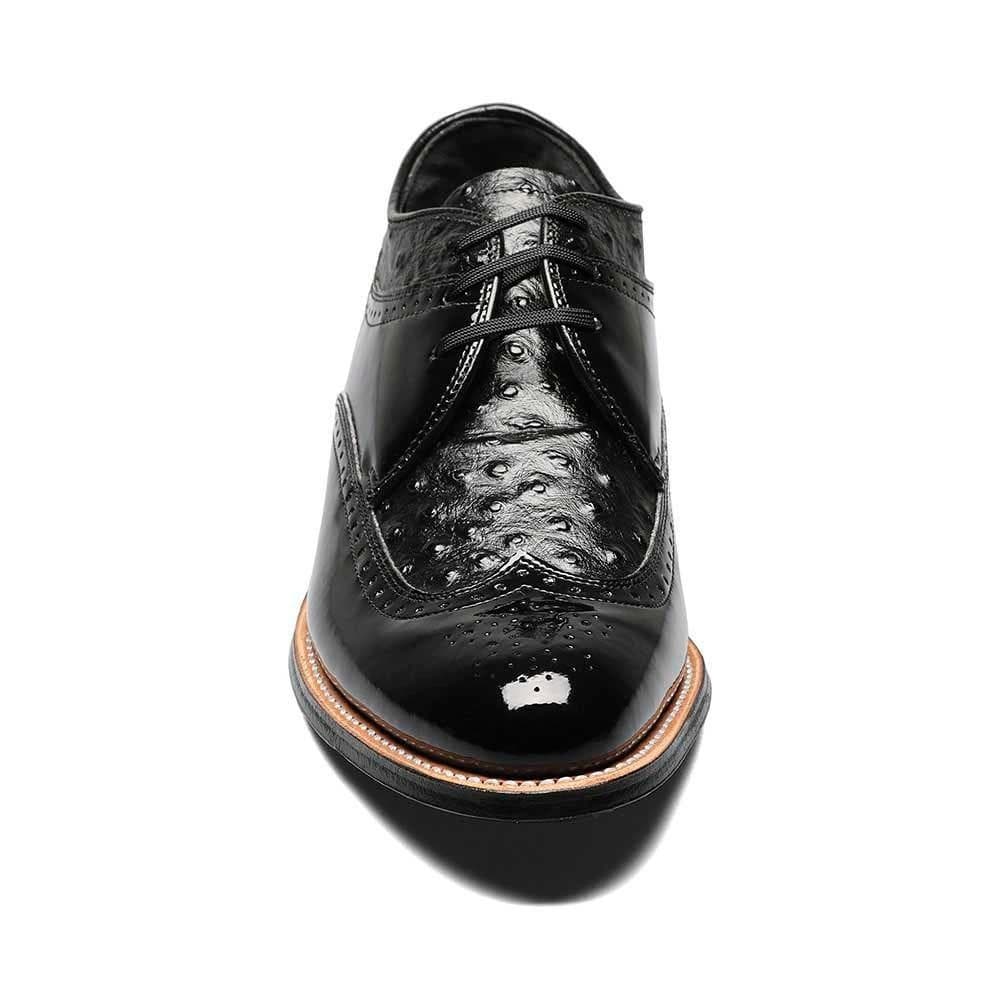 Stacy Adams Men’s Dayton Ostrich Wingtip Oxford Shoes Black Size 8 $155 Value - Thumbnail 2