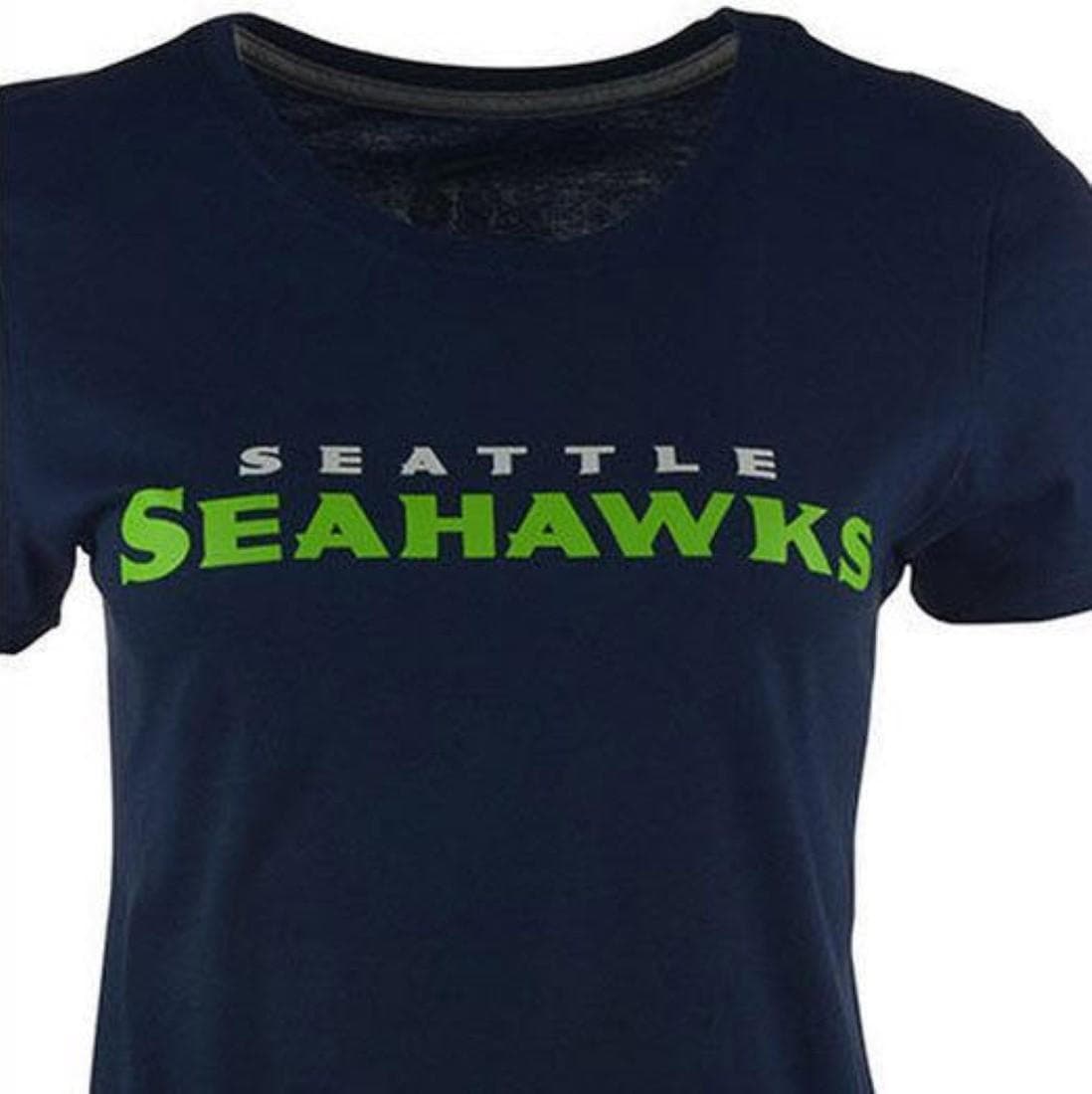 Nike Women's Seattle Seahawks Wordmark Logo Cotton T-shirt College Navy Large - Thumbnail 2
