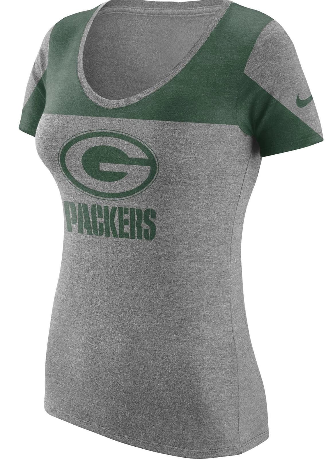 Nike Women's Green Bay Packers Champ Drive Triblend T-shirt Gray Medium - Thumbnail 2
