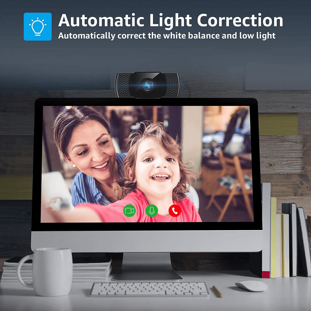Ehome USC40 1080P Webcam with Microphone USB 2.0 Noise-Cancelling Web Camera - Thumbnail 5