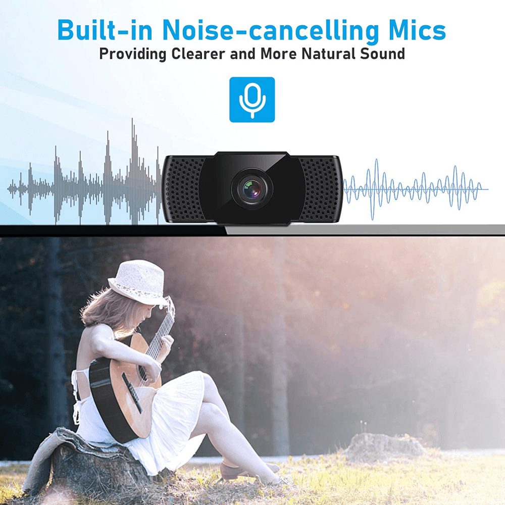 Ehome USC40 1080P Webcam with Microphone USB 2.0 Noise-Cancelling Web Camera - Thumbnail 4