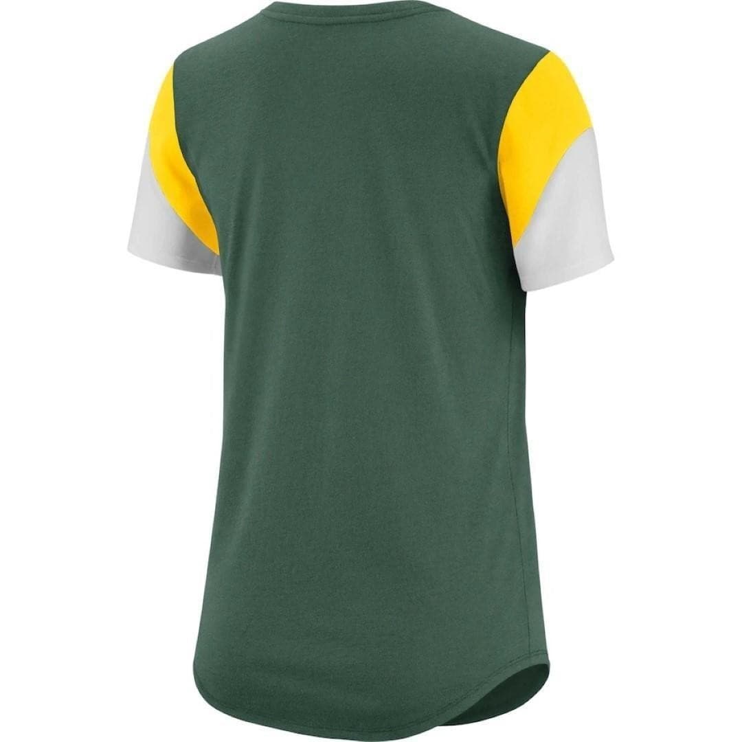 Nike Women's Green Bay Packers Tri-Blend Team Fan Top T-Shirt Green Medium - Thumbnail 3