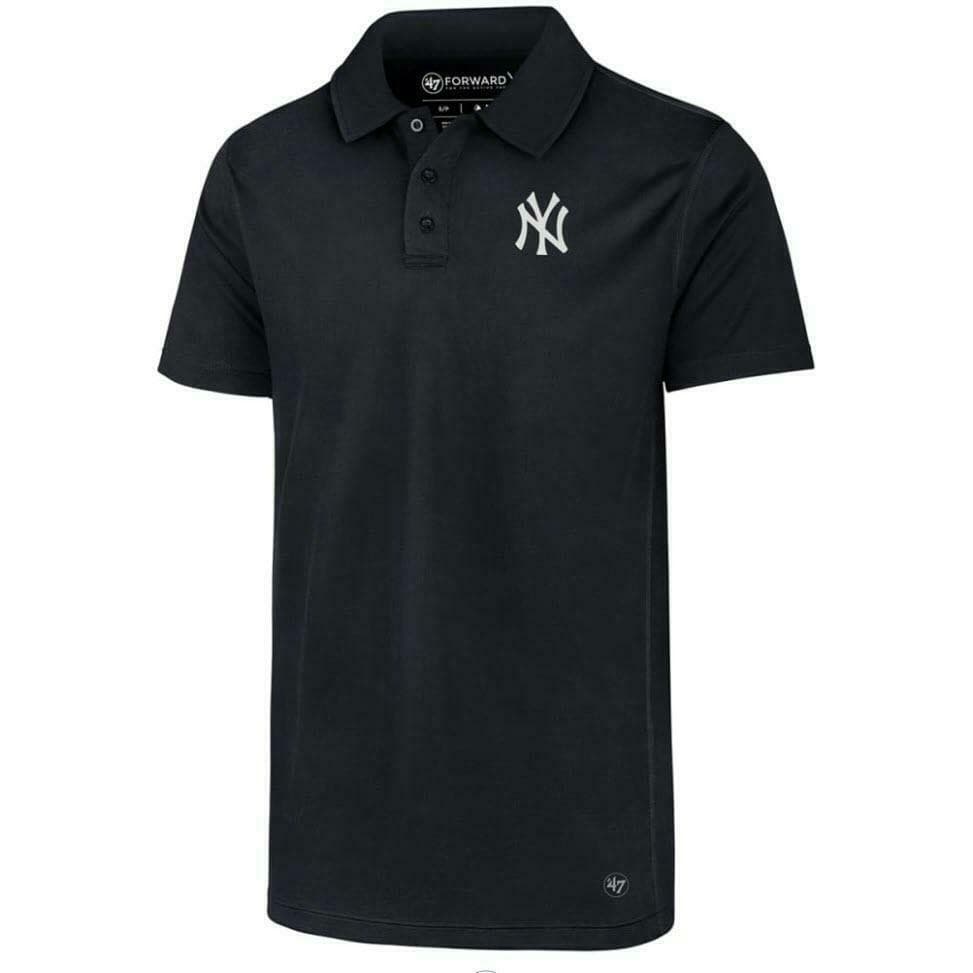 '47 Brand Men's New York Yankees Performance Polyester Ace Polo Blue XL - Thumbnail 3
