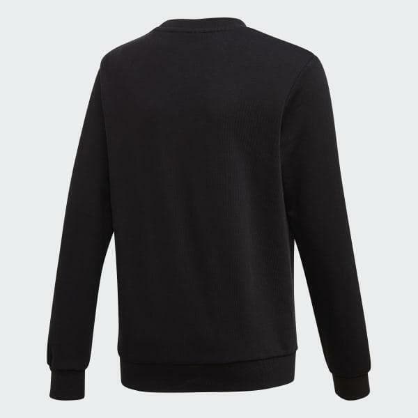 adidas Originals Girl's Leopard Crew Terry Fleece Sweatshirt Black Small - Thumbnail 2