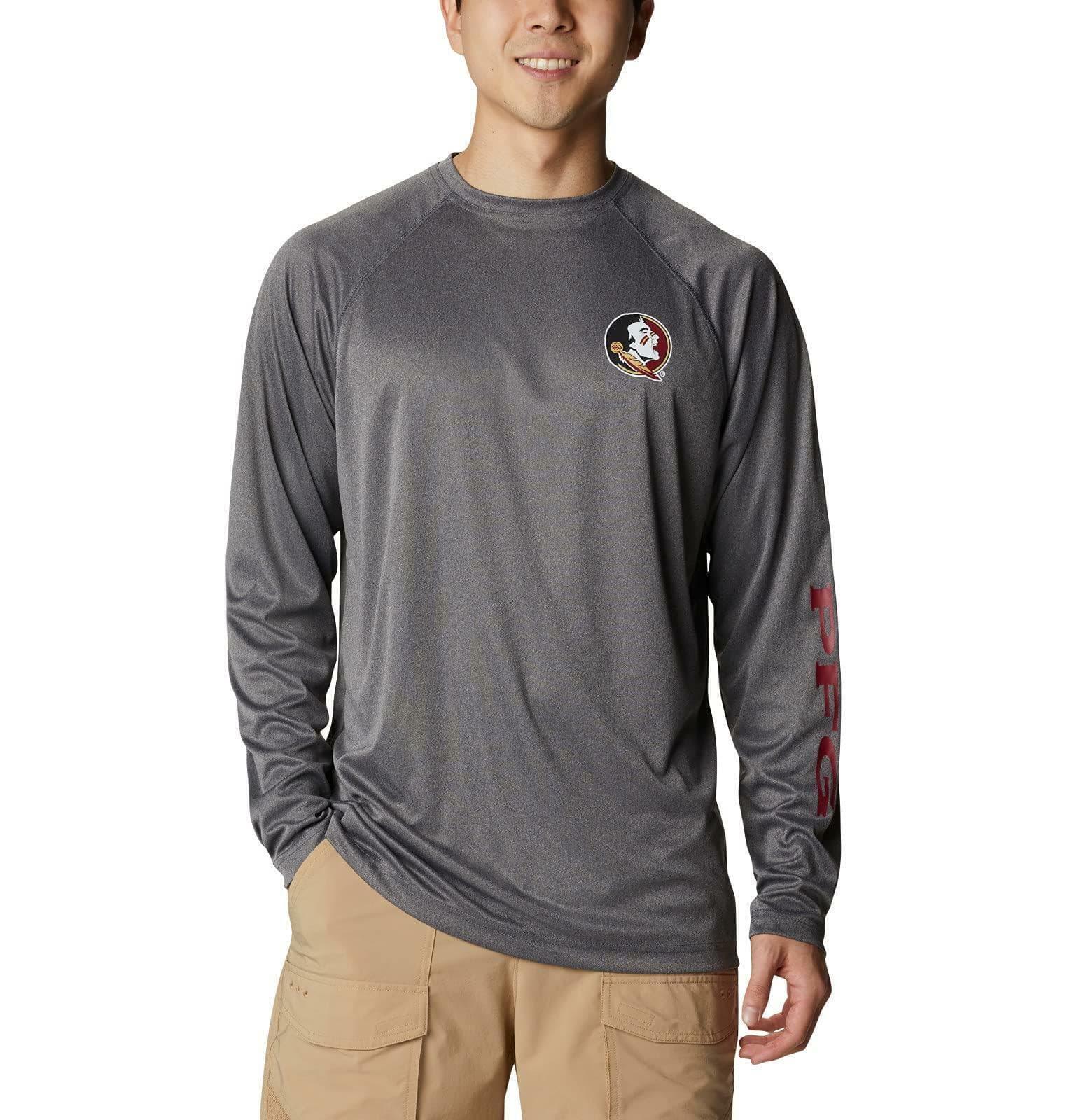 Columbia Men's Florida State Seminoles Terminal Tackle Long Sleeve PFG Shirt LT - Thumbnail 6