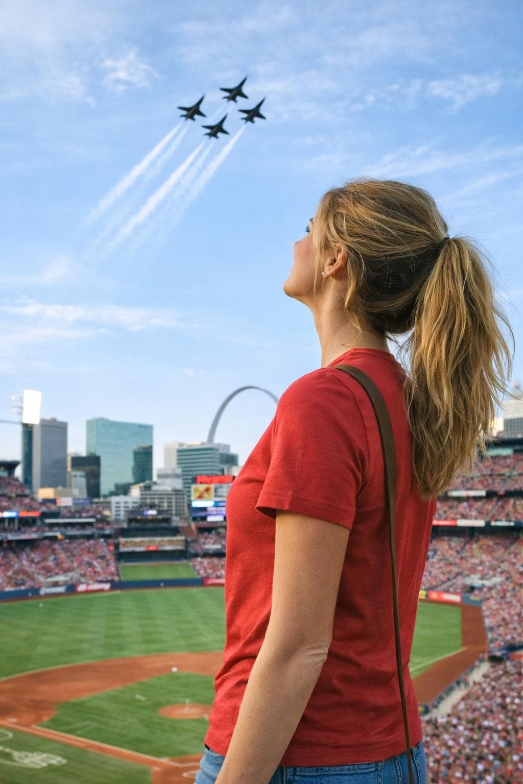 '47 Brand Women's St. Louis Cardinals Frankie Cotton T-Shirt Red Small - Thumbnail 3