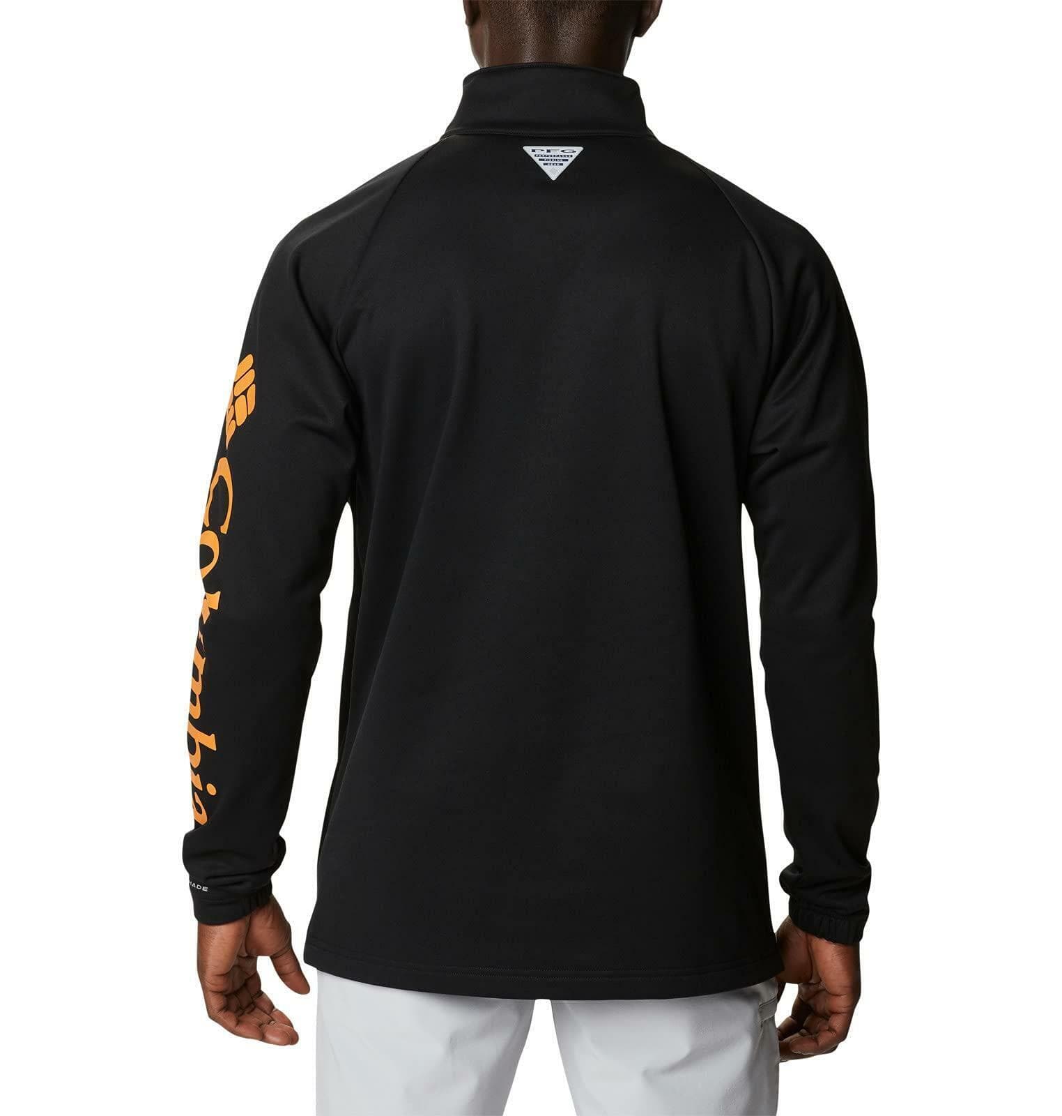 Columbia Men's Virginia Tech Hokies Tackle Fleece 1/4 Zip PFG Jacket Black Med. - Thumbnail 4
