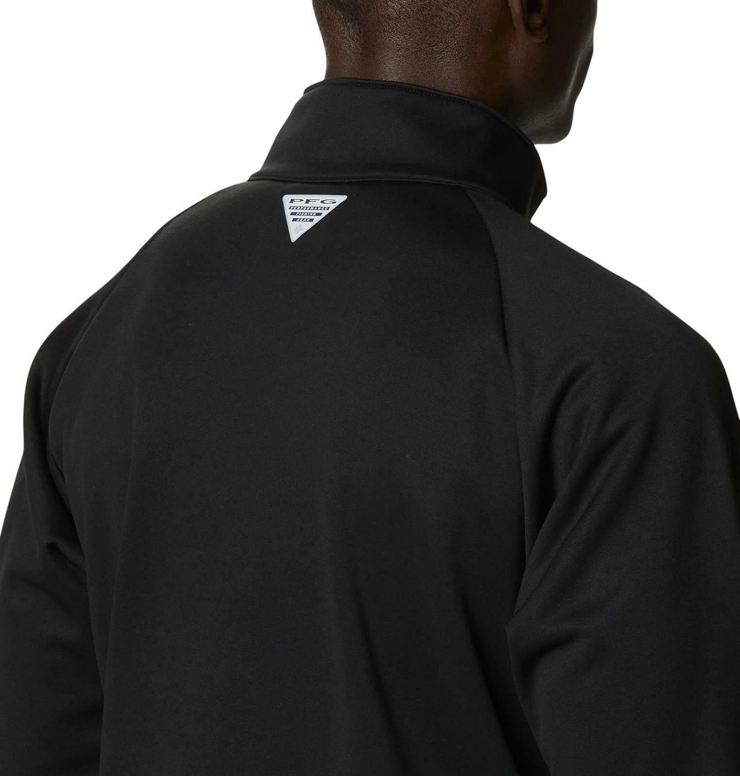 Columbia Men's Virginia Tech Hokies Tackle Fleece 1/4 Zip PFG Jacket Black Med. - Thumbnail 6