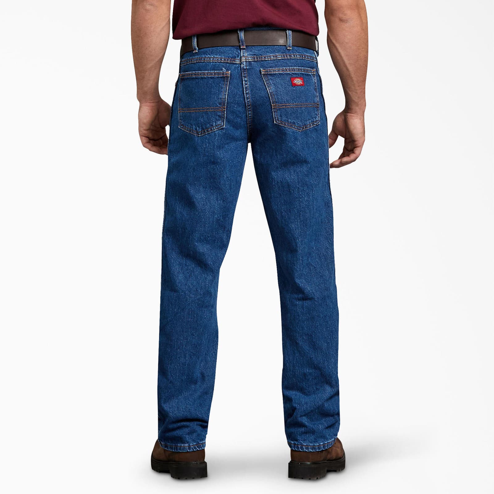 Dickies Men's Stonewashed Regular Fit Straight Leg 5 pocket Jeans Indigo 36 32 - Thumbnail 3