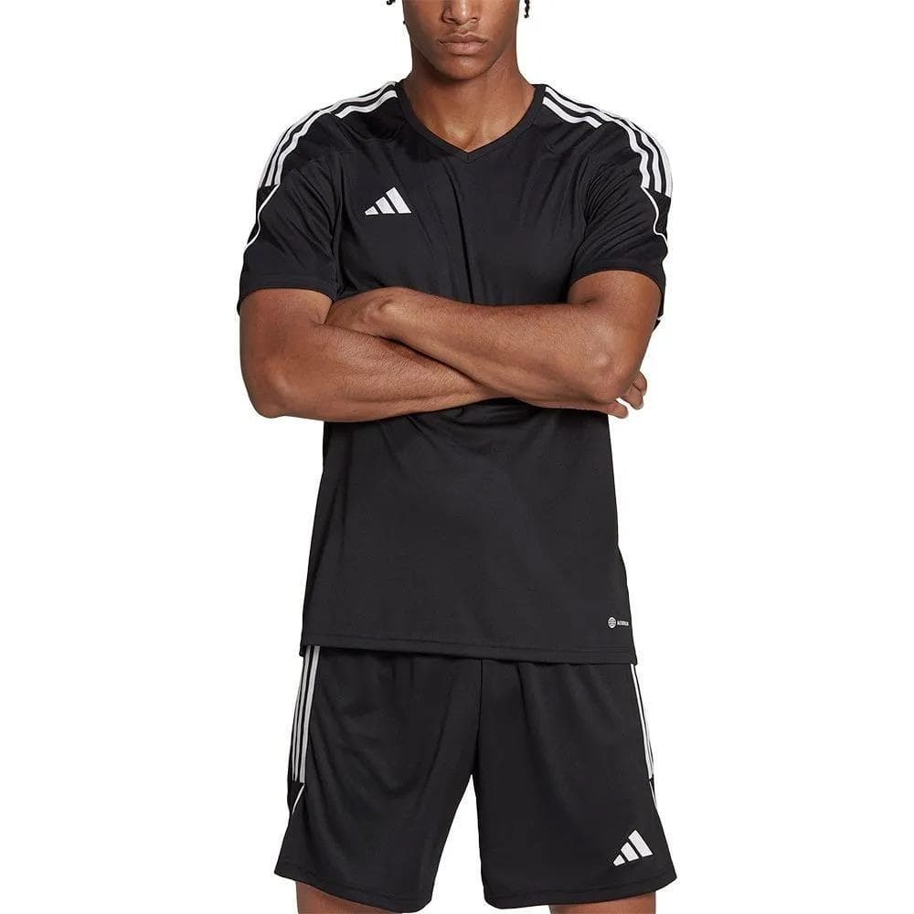 Adidas Men's Tiro AeroReady Short Sleeve Training Jersey Black Large $50 Value - Thumbnail 2