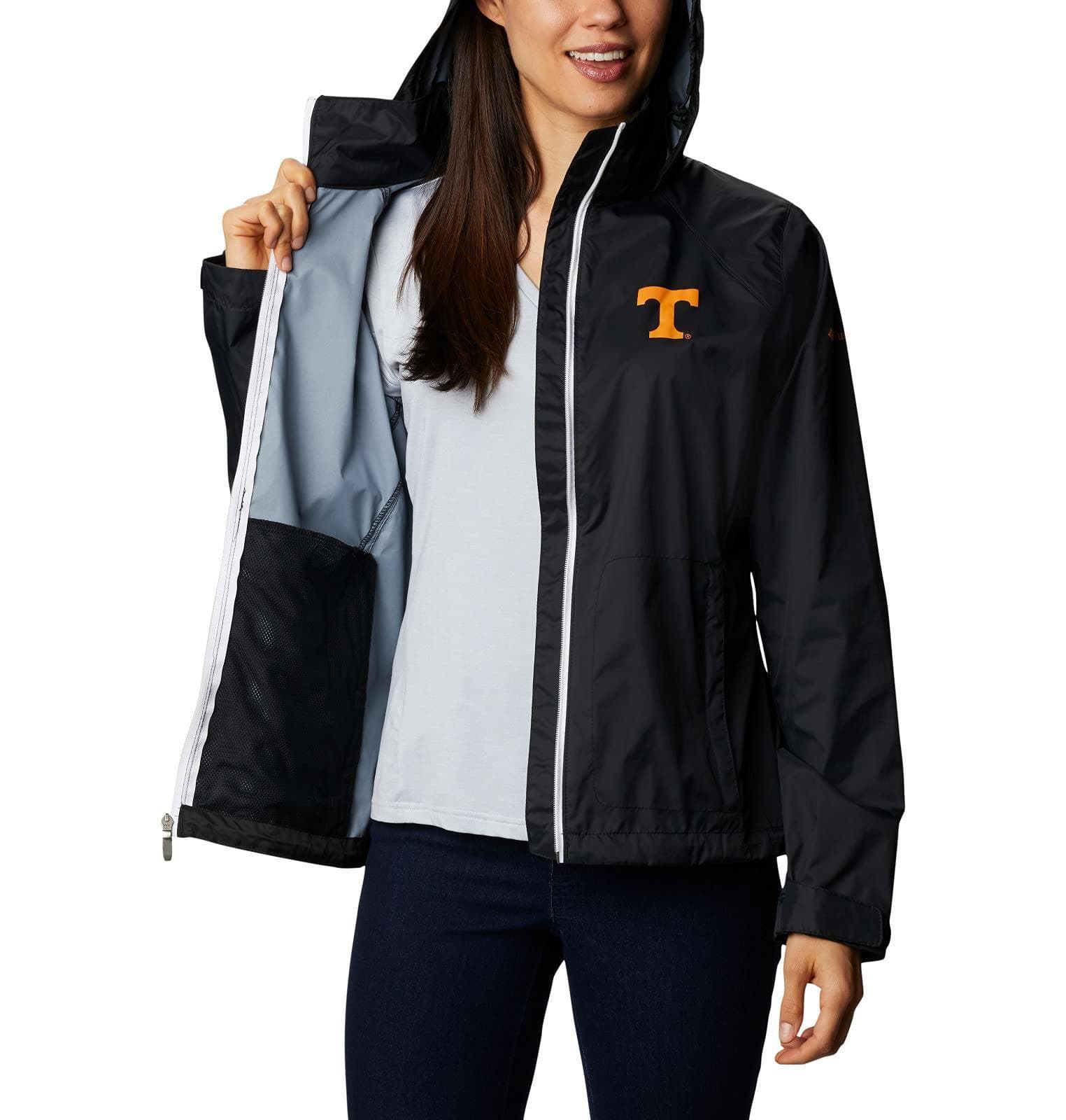 Columbia Women's Tennessee Volunteers Waterproof Hooded Jacket Black Large - Thumbnail 3