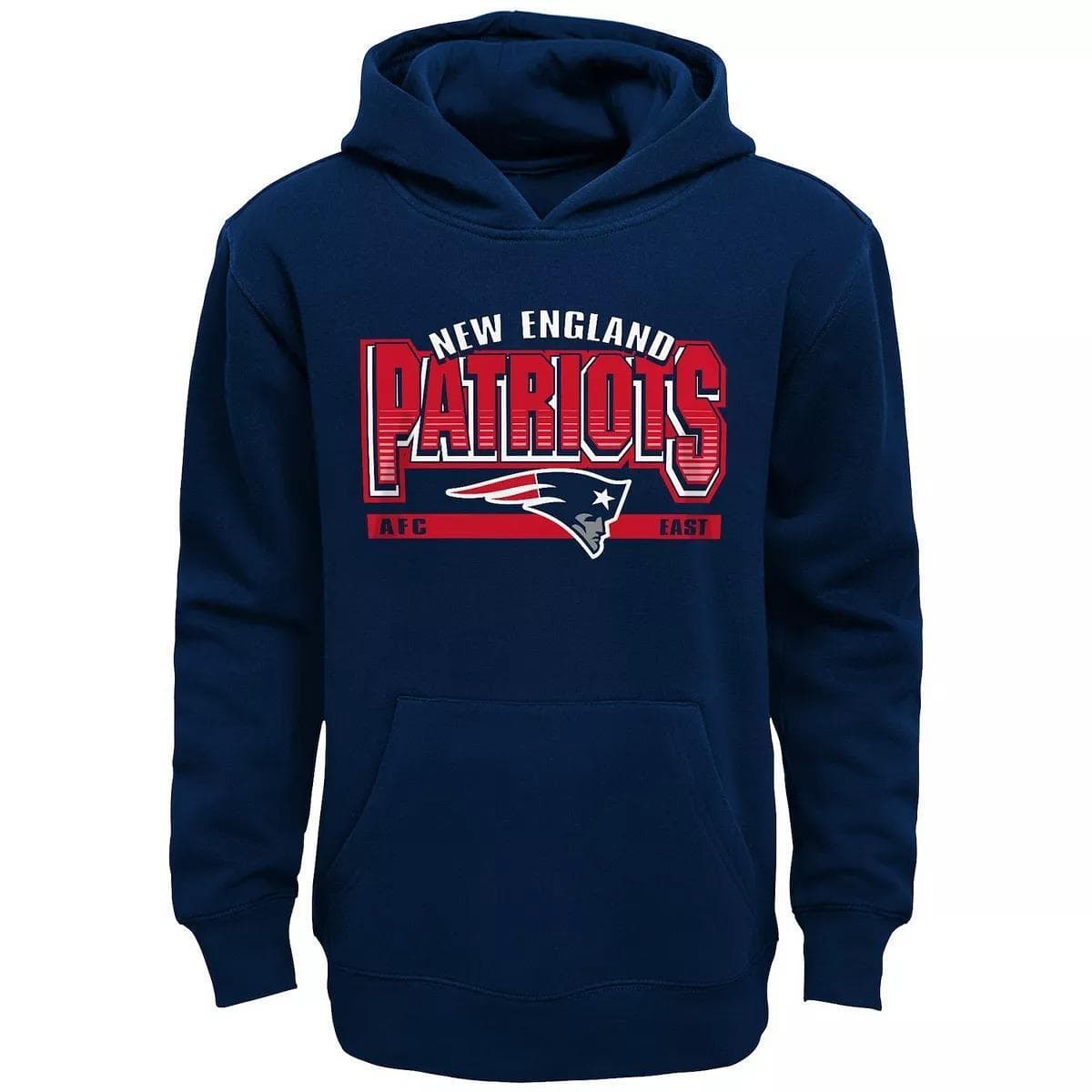 Unbranded Boy's New England Patriots Comeback Fleece Hoodie Navy Blue Large - Thumbnail 3