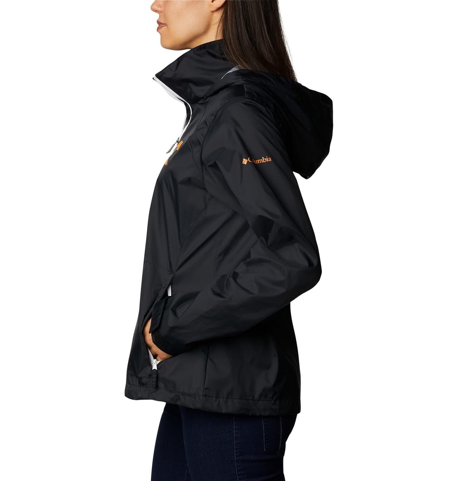 Columbia Women's Tennessee Volunteers Waterproof Hooded Jacket Black Large - Thumbnail 2