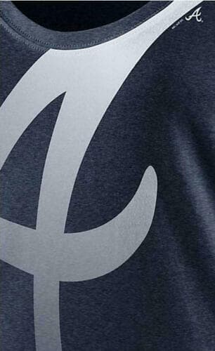 Nike Women's Atlanta Braves Scoop Neck Triblend Boyfriend T-shirt Navy Small - Thumbnail 3