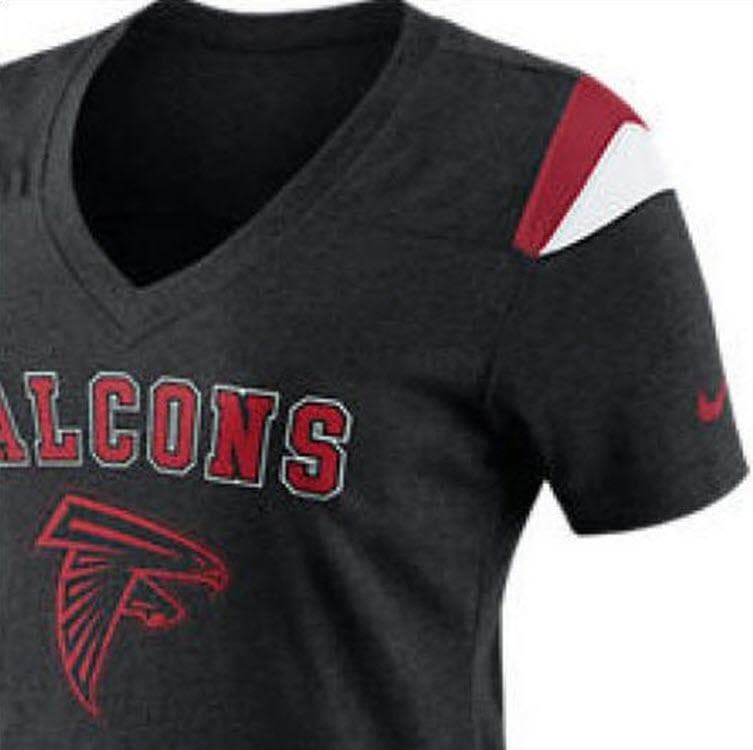 Nike Women's Atlanta Falcons Fan Top V-Neck T-Shirt Large Black - Thumbnail 3