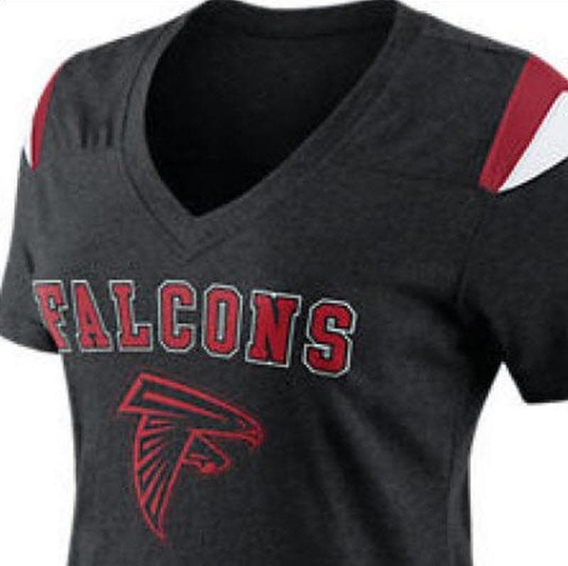 Nike Women's Atlanta Falcons Fan Top V-Neck T-Shirt Large Black - Thumbnail 2