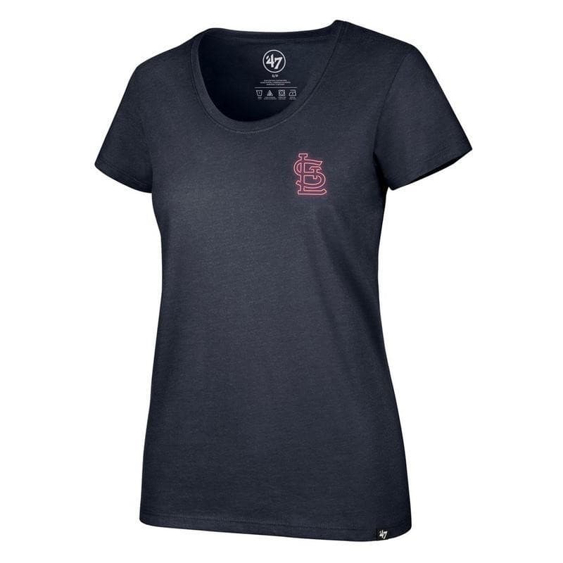 '47 Brand Women's St. Louis Cardinals Neon Circle Club T-Shirt Medium Navy - Thumbnail 3