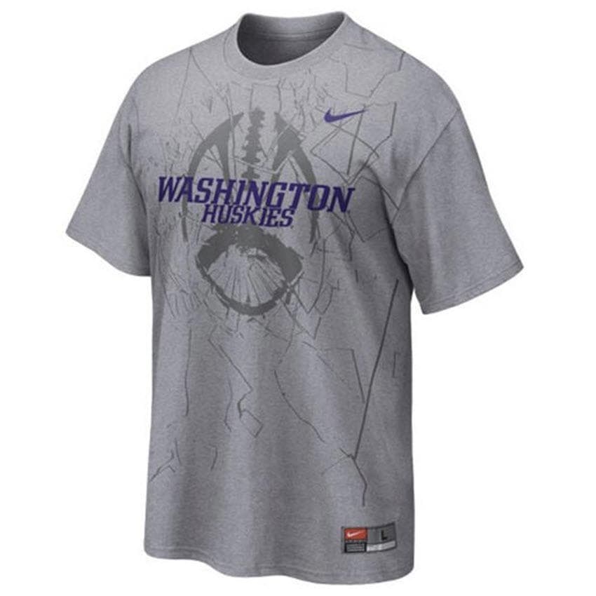 Nike Men's Washington Huskies Practice Cotton T-shirt Gray Medium - Thumbnail 4