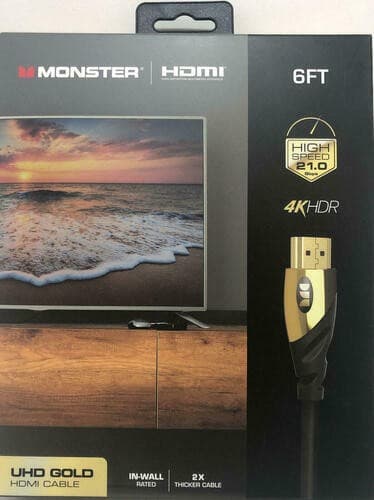 Monster 4K HDR Ultra HD Gold 60Hz 21.0 Gbps 6ft Premium HDMI Cable - Thumbnail 7