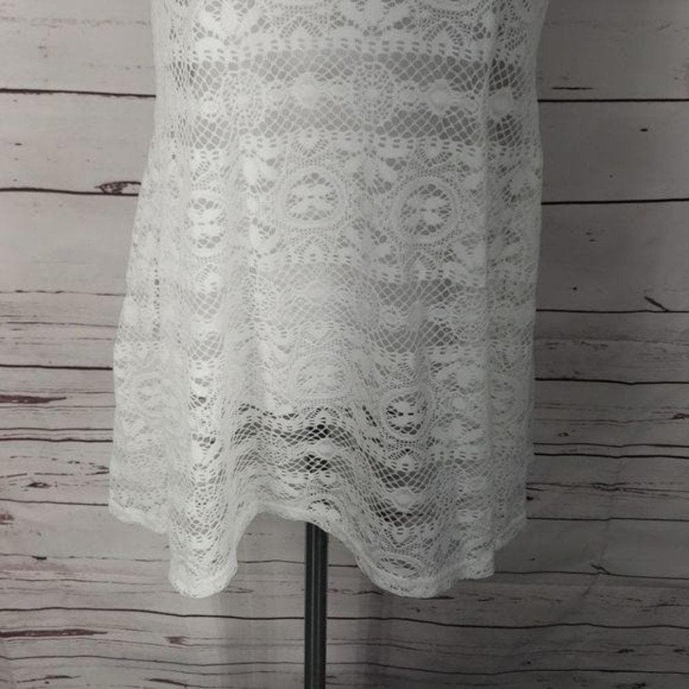 West Loop Women's Crocheted RacerBack Sleeveless Cover Up L/XL S/M Black White - Thumbnail 12