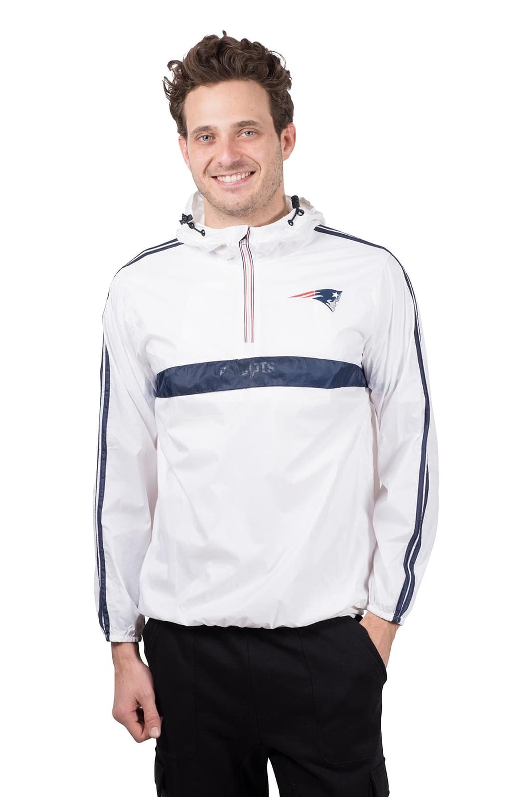 Ultra Game Men's New England Patriots Pullover Hooded Jacket White Medium - Thumbnail 5