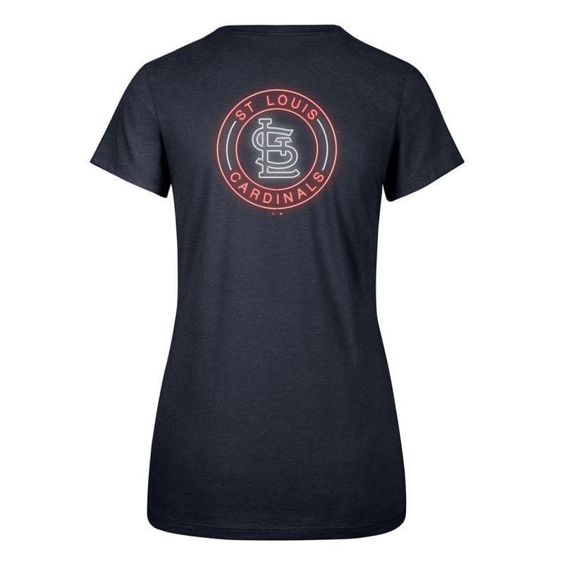 '47 Brand Women's St. Louis Cardinals Neon Circle Club T-Shirt Medium Navy - Thumbnail 4