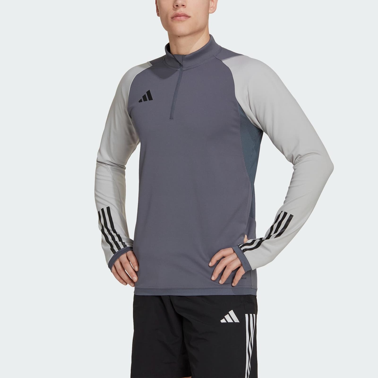 Adidas Men's Tiro Aeroready Quarter-Zip Pullover Top Onyx 3XL $75 Value - Thumbnail 6
