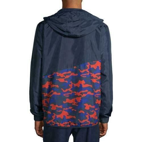 Russell Athletic Men's Camouflage Water Resistant Windbreaker Jacket Blue XL - Thumbnail 3