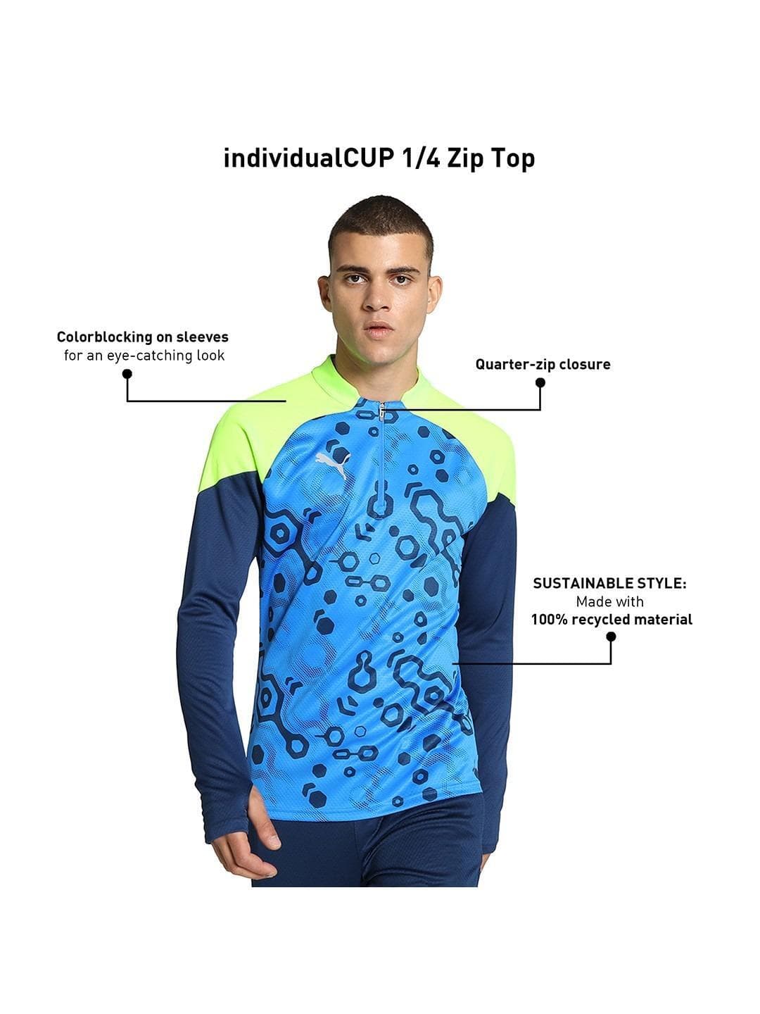 PUMA Men's individualCUP Quarter-Zip Pullover Soccer Jersey Top 2XL $62 Value - Thumbnail 10