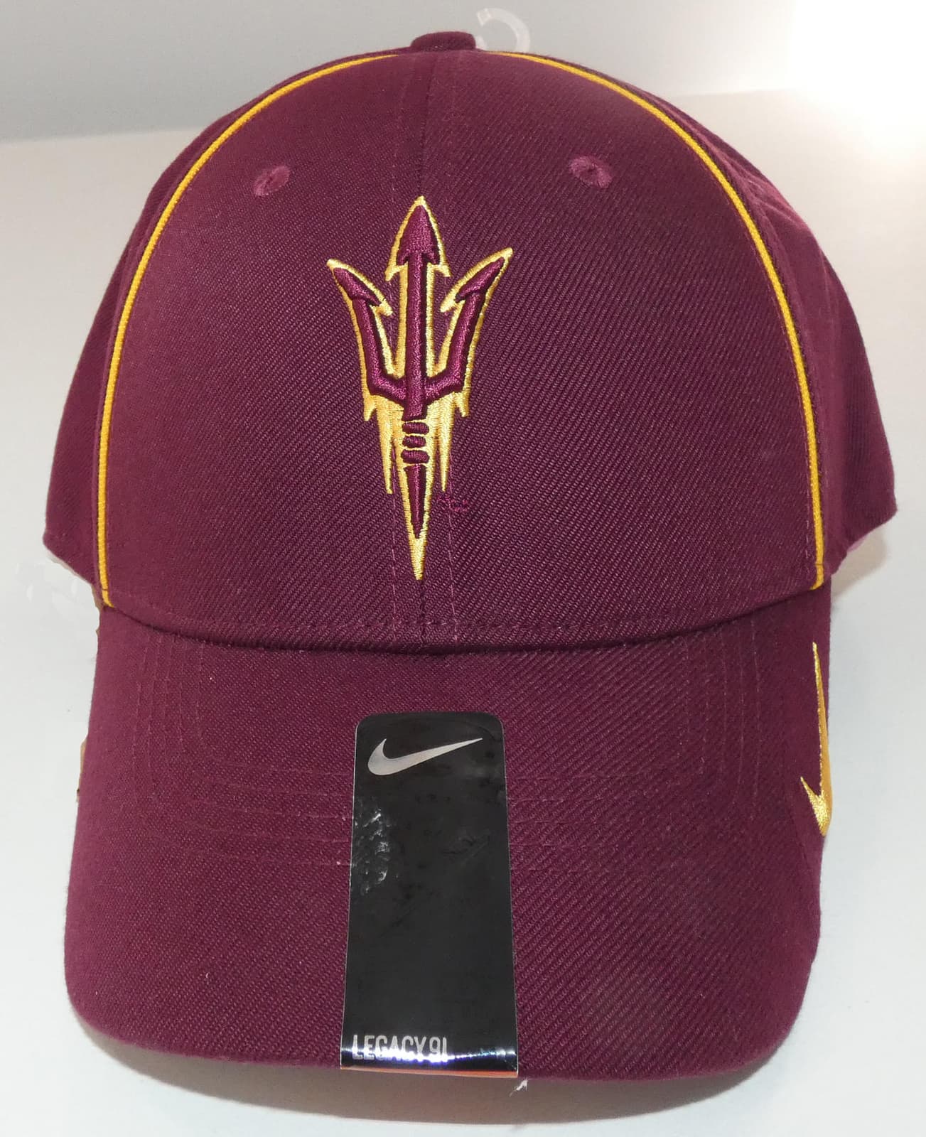 Nike Men's Arizona State Sun Devils Legacy91 Dri-Fit Adjustable Cap Maroon - Thumbnail 2