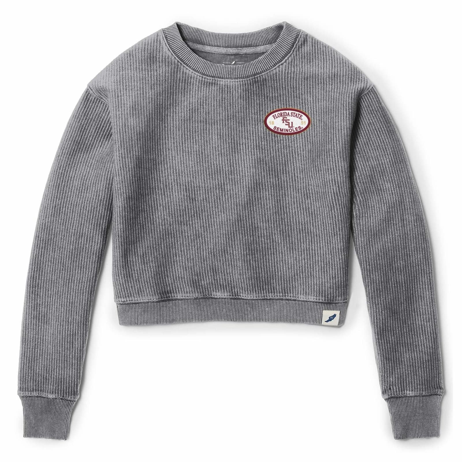 League Women's Florida State Seminoles Timber Cropped Top Gray Medium - Thumbnail 2