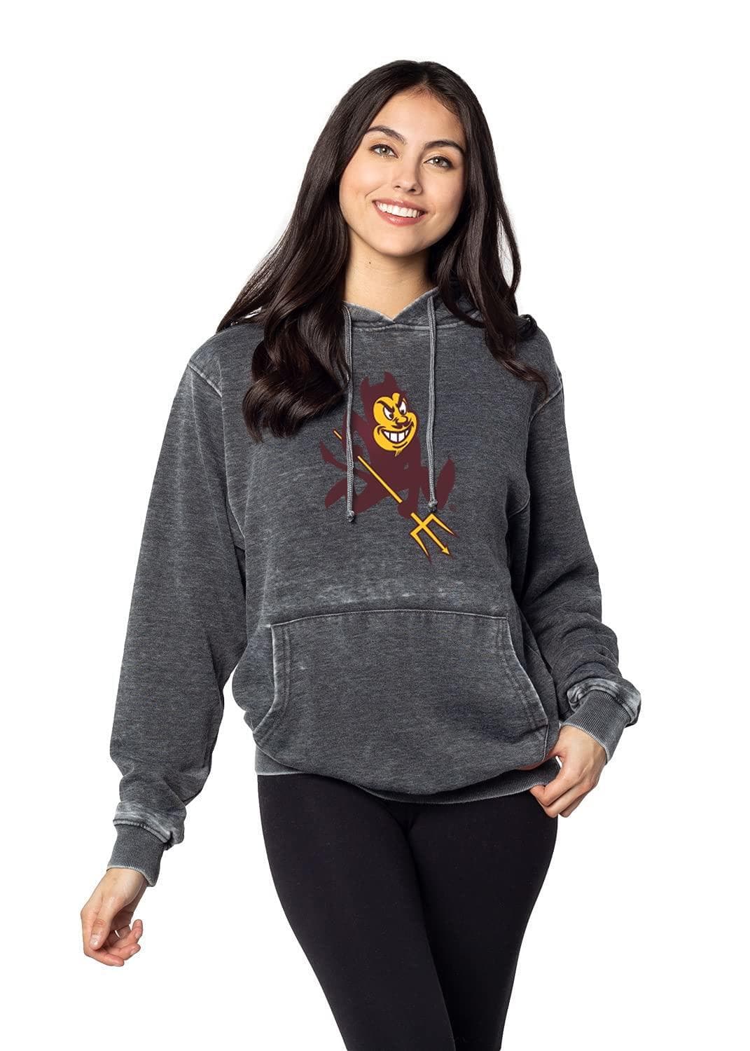Chicka-D Women's Arizona State Sun Devils Burnout Everybody Hoodie Black Large - Thumbnail 6